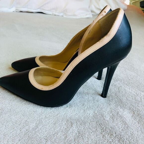 Steven by Steve Madden Black and Tan Whiskey Stiletto D’Orsay Pumps - Picture 4 of 13